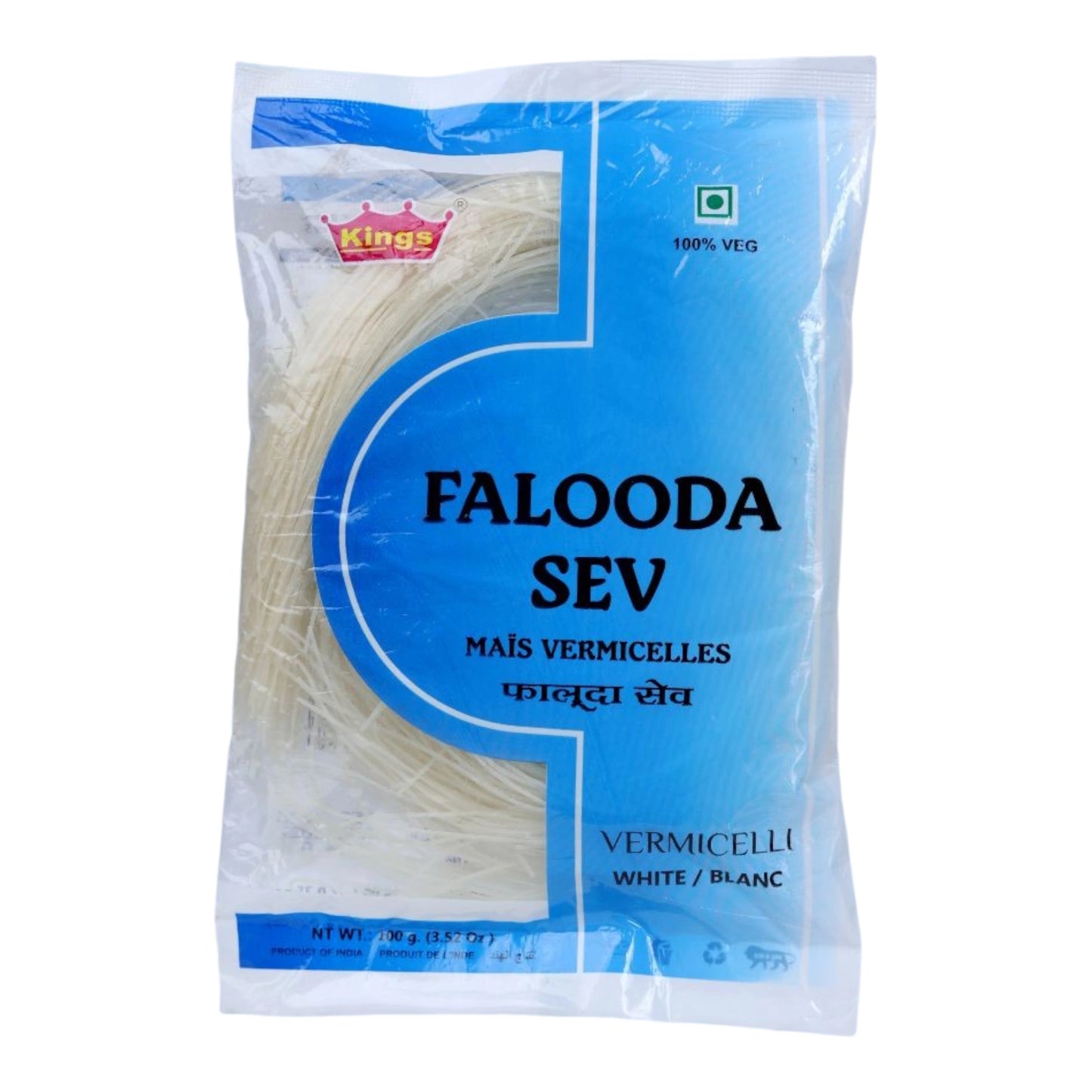 Falooda Sev | Pure White Vermicelli (100% Veg & Gluten Free) | 100gm
