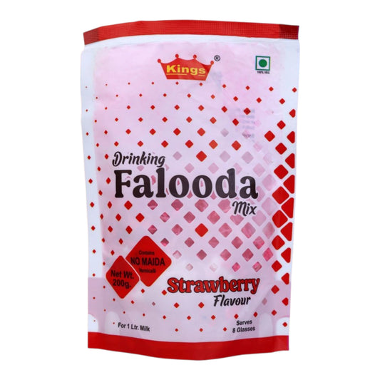 Drinking Falooda Mix | Strawberry Flavour with Corn Vermicelli (No Maida) | 200gm