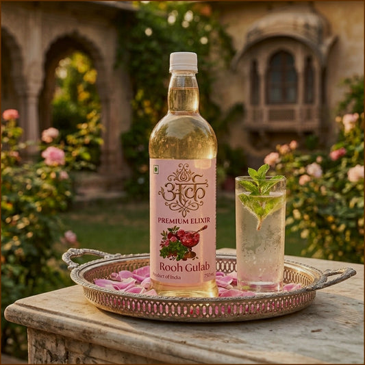 Rooh Gulab Syrup: The Haldighati Legacy | Pure Haldighati Chaitri Rose Elixir (750ml)